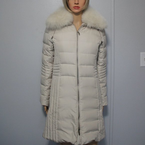 #451 Polyester/ fox fur coat